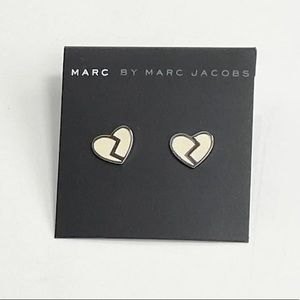 Marc by Marc Jacobs White Broken Hearts Earrings